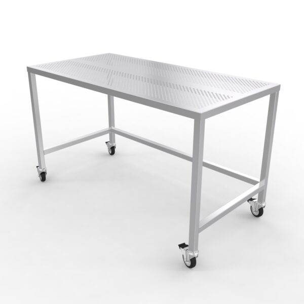 Stainless Table Heavy Duty Perf Top Rolling|