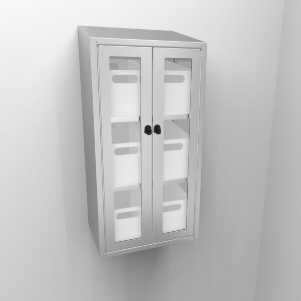 Glass Door Cabinet w/ Bins||