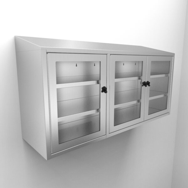 3-Door Glass Door Cabinet||